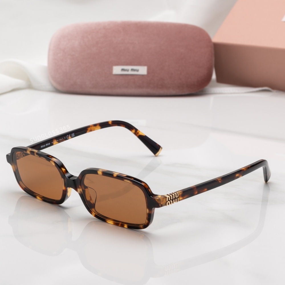 NWT Miu Miu MU 11ZSF-VAU2Z1 Honey Havana Sunglasses - Picture 7 of 8